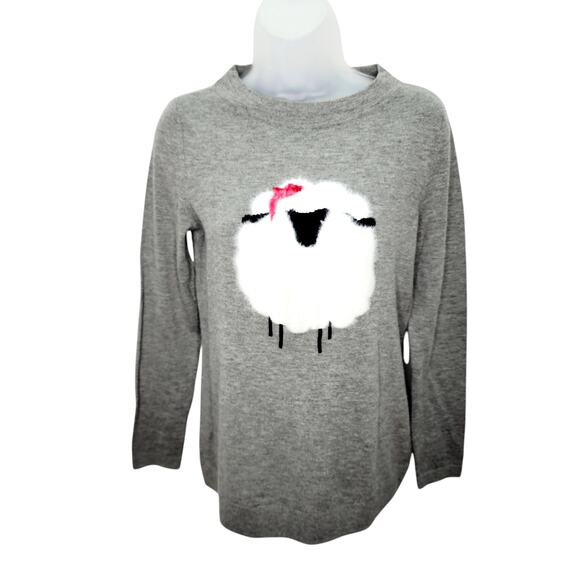 Talbots Gray Wooly Sheep Crewneck Long Sleeve Women's Sweater Size XS NEW - Picture 1 of 12